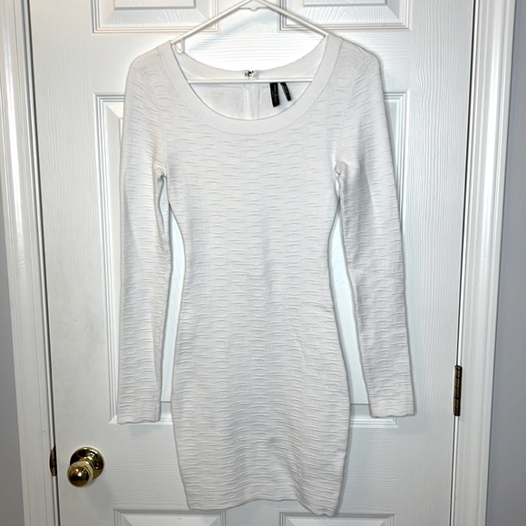 Guess by Marciano White Sweater Mini Dress Long Sleeve Bodycon Size XS - Picture 1 of 10